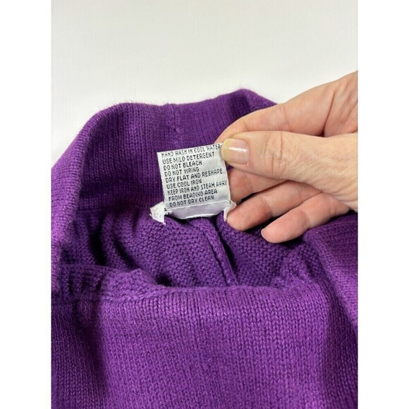 Vintage Cervelle Matching Set Sweater Pants Beaded Cardigan Purple Small - Picture 5 of 16
